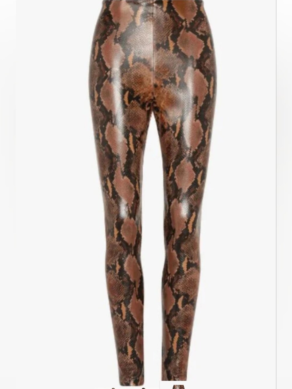 Commando Faux Leather Animal Leggings In Tawny Python Size Medium